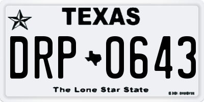 TX license plate DRP0643