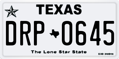 TX license plate DRP0645
