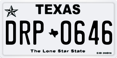 TX license plate DRP0646