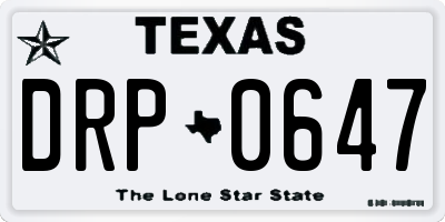 TX license plate DRP0647