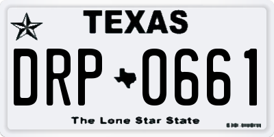 TX license plate DRP0661