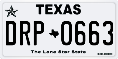 TX license plate DRP0663