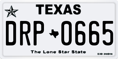 TX license plate DRP0665