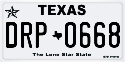 TX license plate DRP0668