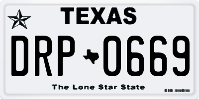 TX license plate DRP0669