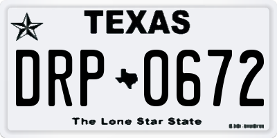 TX license plate DRP0672