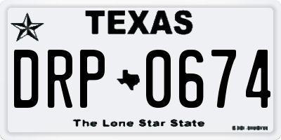 TX license plate DRP0674