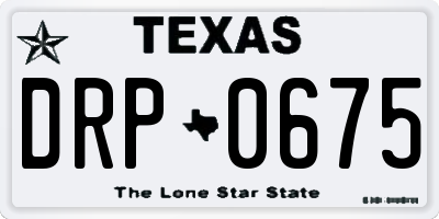TX license plate DRP0675
