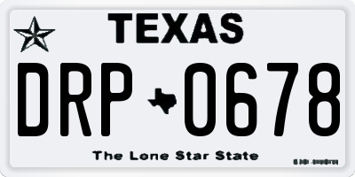 TX license plate DRP0678