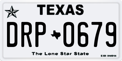 TX license plate DRP0679