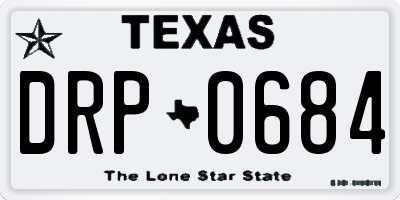 TX license plate DRP0684