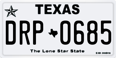 TX license plate DRP0685