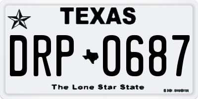 TX license plate DRP0687