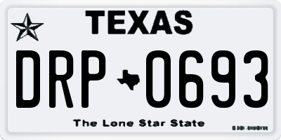 TX license plate DRP0693