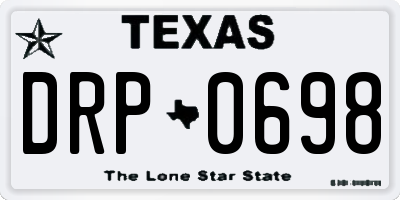 TX license plate DRP0698
