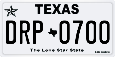 TX license plate DRP0700