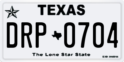 TX license plate DRP0704