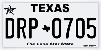 TX license plate DRP0705