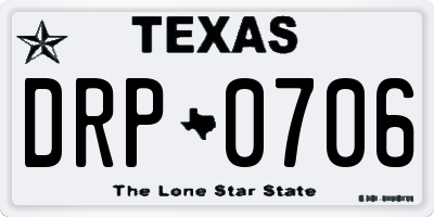 TX license plate DRP0706