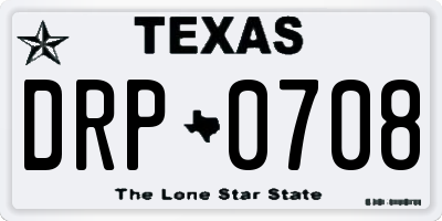TX license plate DRP0708