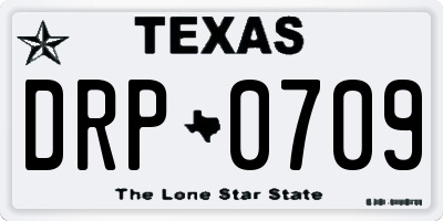 TX license plate DRP0709