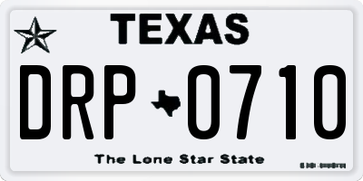 TX license plate DRP0710