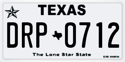 TX license plate DRP0712