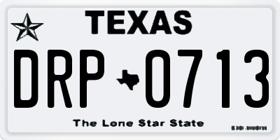 TX license plate DRP0713