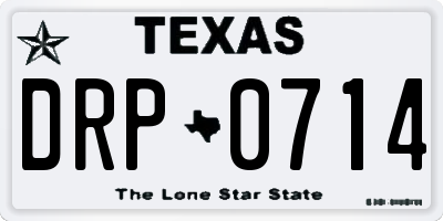TX license plate DRP0714