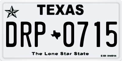 TX license plate DRP0715
