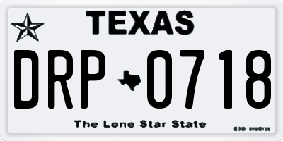 TX license plate DRP0718