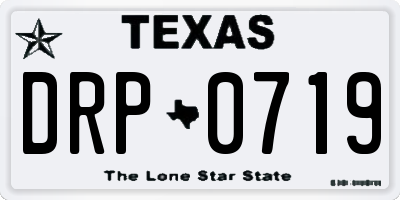TX license plate DRP0719