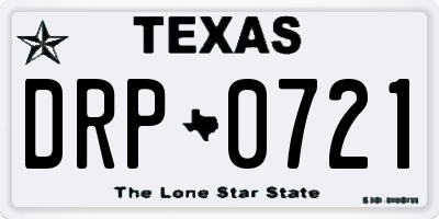 TX license plate DRP0721