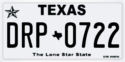 TX license plate DRP0722