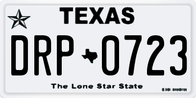 TX license plate DRP0723