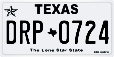 TX license plate DRP0724
