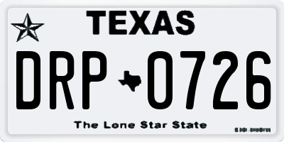 TX license plate DRP0726