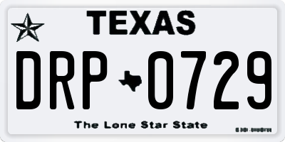 TX license plate DRP0729