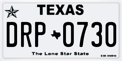 TX license plate DRP0730