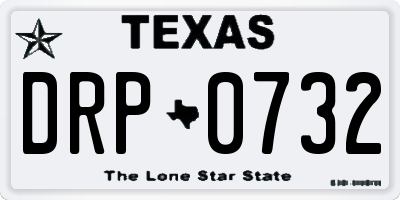 TX license plate DRP0732
