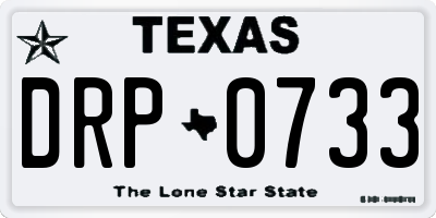 TX license plate DRP0733
