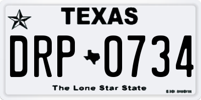 TX license plate DRP0734