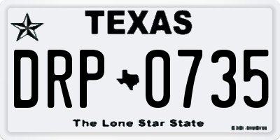 TX license plate DRP0735