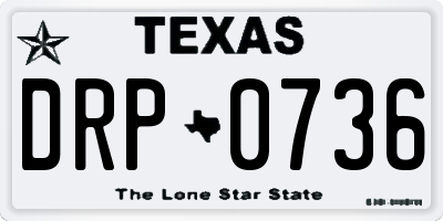 TX license plate DRP0736