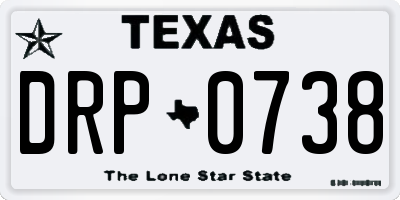 TX license plate DRP0738