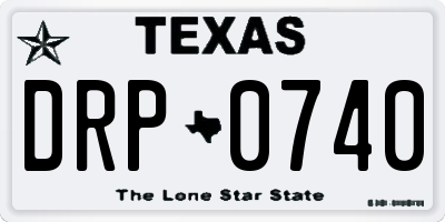 TX license plate DRP0740