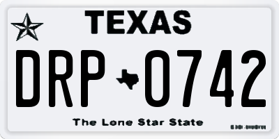 TX license plate DRP0742