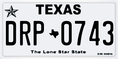 TX license plate DRP0743