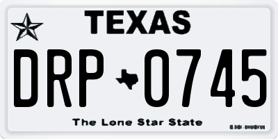 TX license plate DRP0745