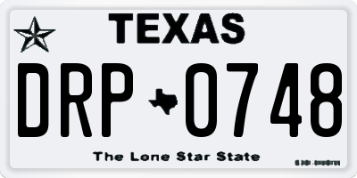 TX license plate DRP0748